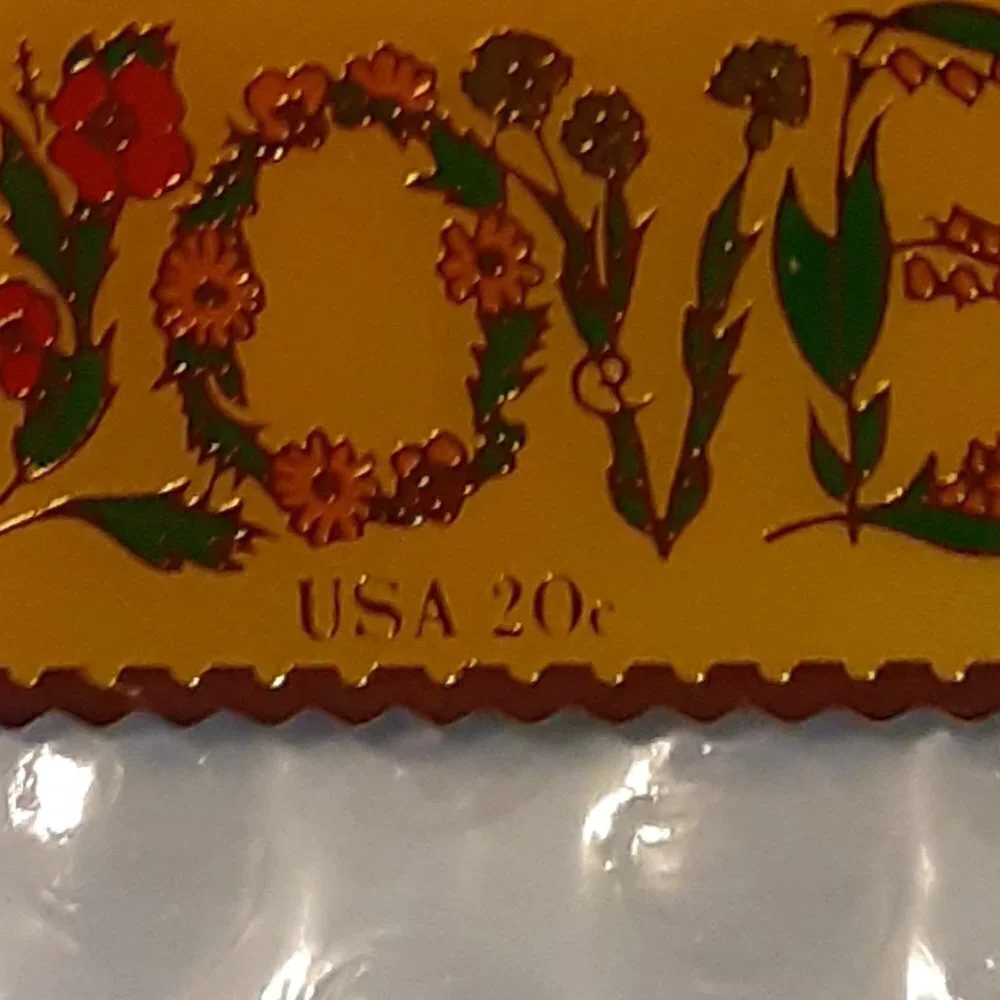Vintage USPS Stamp Design Brooch, Pin LOVE